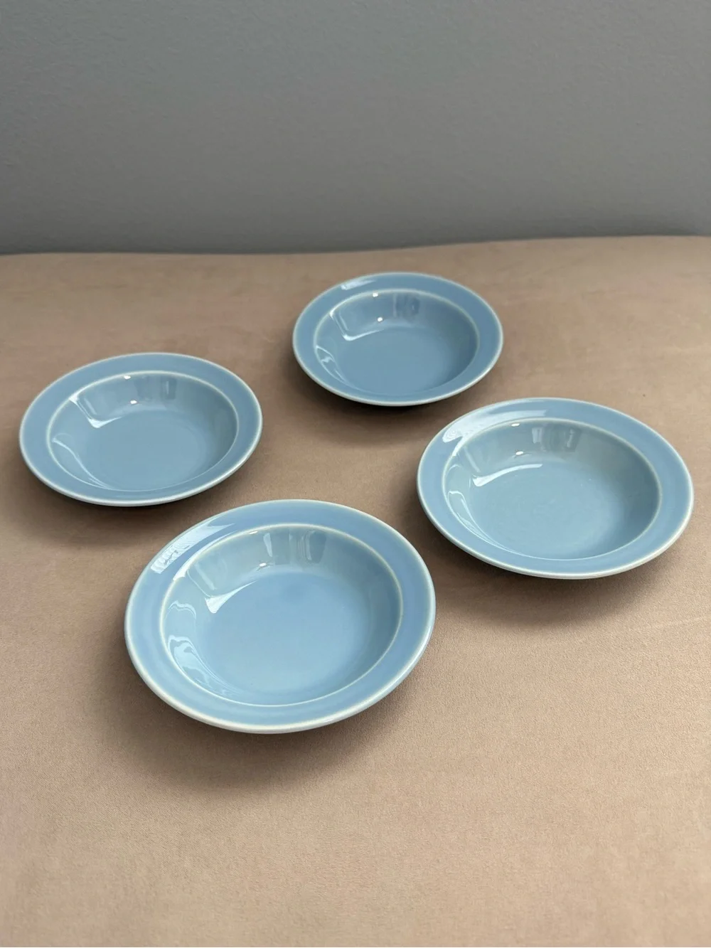Vintage Lu-Ray Pastels Bowl - Set of 4 - Small Berry Dish Light Blue USA Easter
